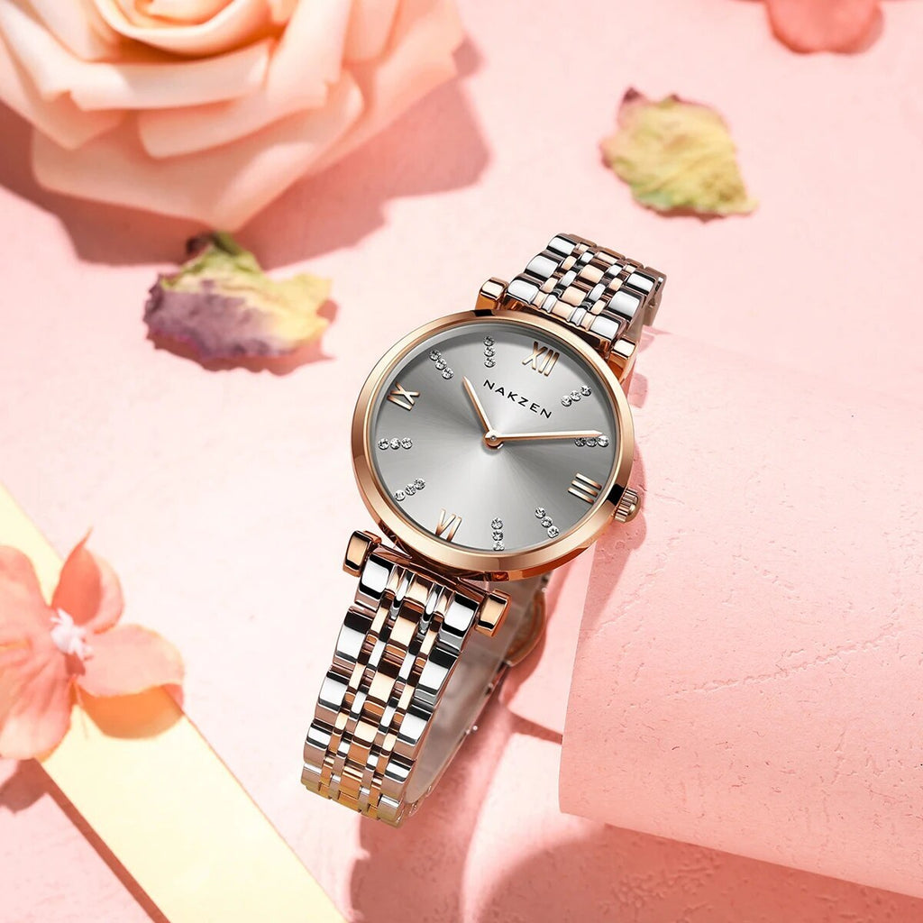 Fashion Ladies Watch Women 2021 New Rose Gold Dress Quartz Watches Luxury Diamond Wristwatches Relogio Feminino Bracelet Clock