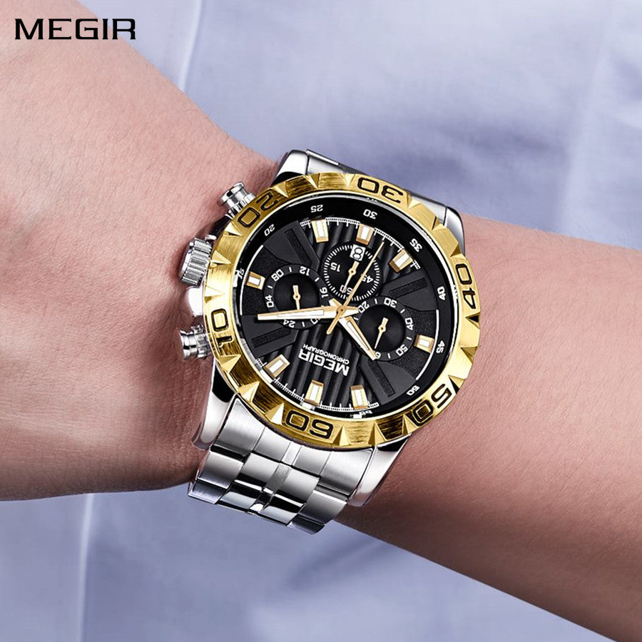 MEGIR Watches Business Mens Watches Top Brand Luxury Quartz Casual Wristwatch Date Clock Waterproof Wrist Watch Chronograph 2087