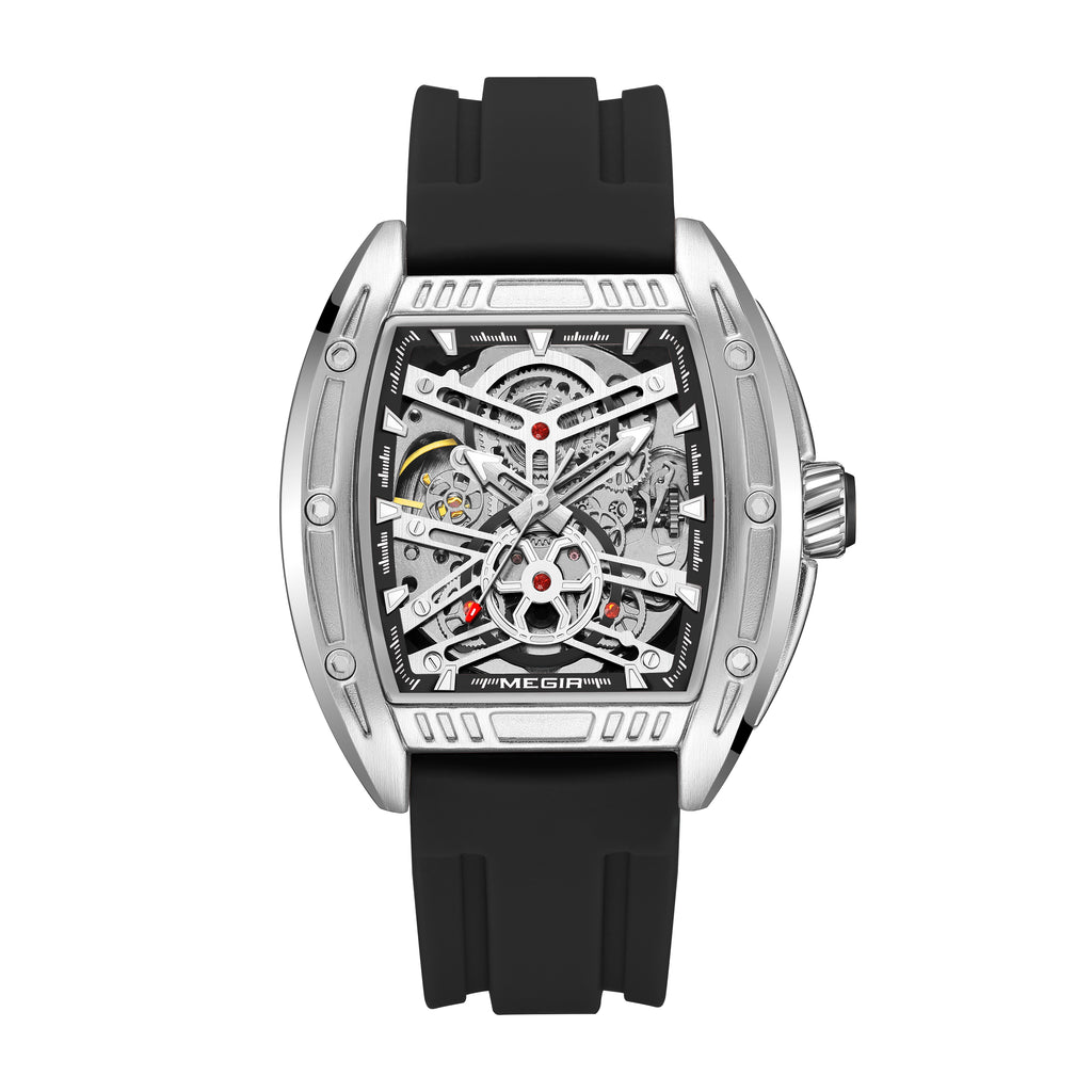 MEGIR Original Luxury Sport Watch for Men Silicone Band Automatic Mechanical Movement WristWatches Luminous Clock Reloj Hombre 8601