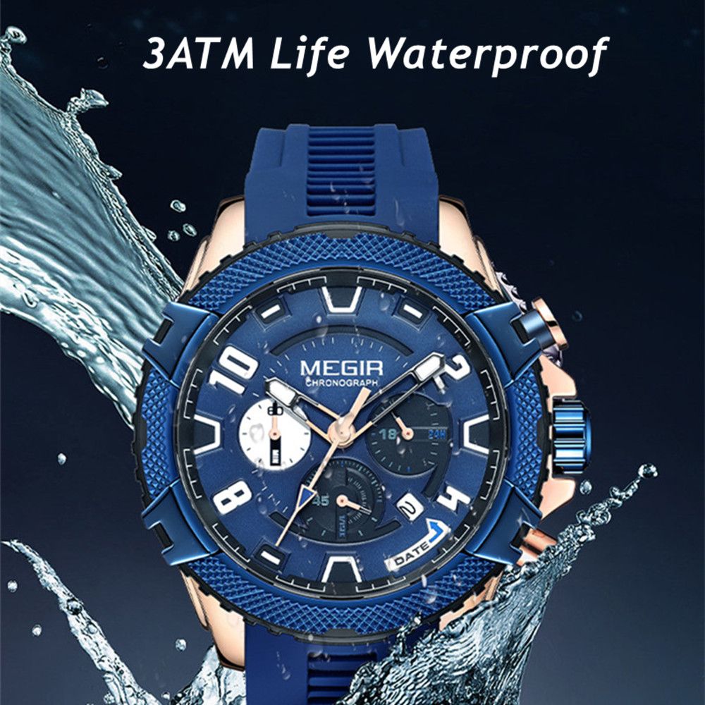 MEGIR Luxury Men's Watches Fashion Sport Quartz Watch Waterproof Date Chronograph Military Wristwatches Clock Reloj Hombre 2200