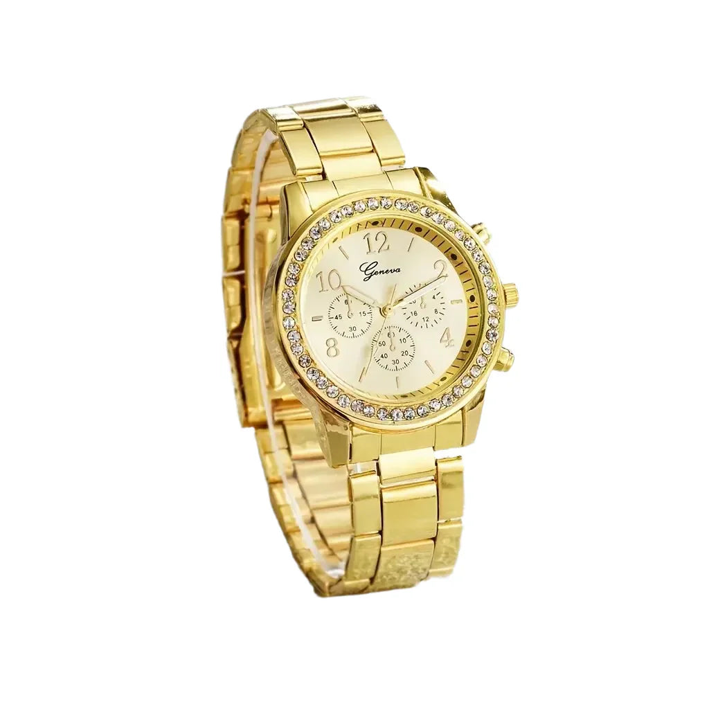 Womens Luxury Gold Watch Jewelry Set (5PCS)-1